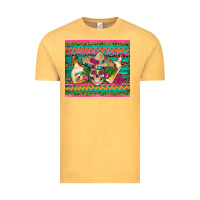 Vintage Mustard mexican tequila skull roses cactus sombrero Vintage Tee - Artiststas
