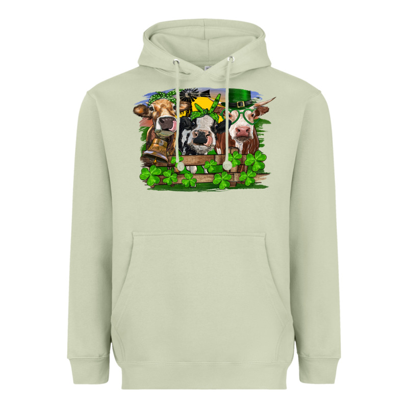 St Patricks Day Heifers Heavyweight Hoodie by RanaPortraitStore | Teevron
