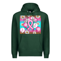Sports Green Breast cancer balloon Premium Hoodie - Artiststas