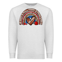 Oatmeal Heather football rainbow Premium Sweatshirt - Zillion Design Studio