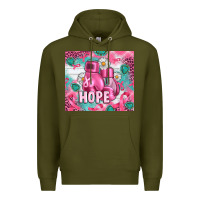 Army Green Breast Cancer Boxing Gloves Premium Hoodie - Artiststas
