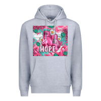 Heather Grey Breast Cancer Boxing Gloves Premium Hoodie - Artiststas