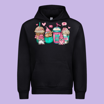 Valentines Day Gnomes Coffee Cups Urban Hoodie Designed By Jasminsmagicworld