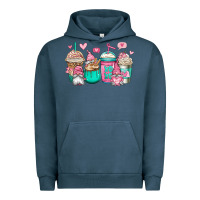 Pigment Midnight Navy valentines day gnomes coffee cups Urban Hoodie - Jasminsmagicworld