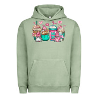 Pigment Oil Green valentines day gnomes coffee cups Urban Hoodie - Jasminsmagicworld
