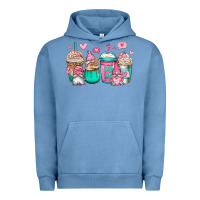 Pigment Pebble Blue valentines day gnomes coffee cups Urban Hoodie - Jasminsmagicworld