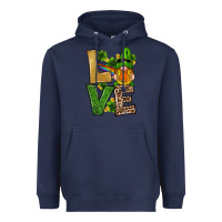 Navy st patricks day gnomes shamrock love Heavyweight Hoodie - RanaPortraitStore