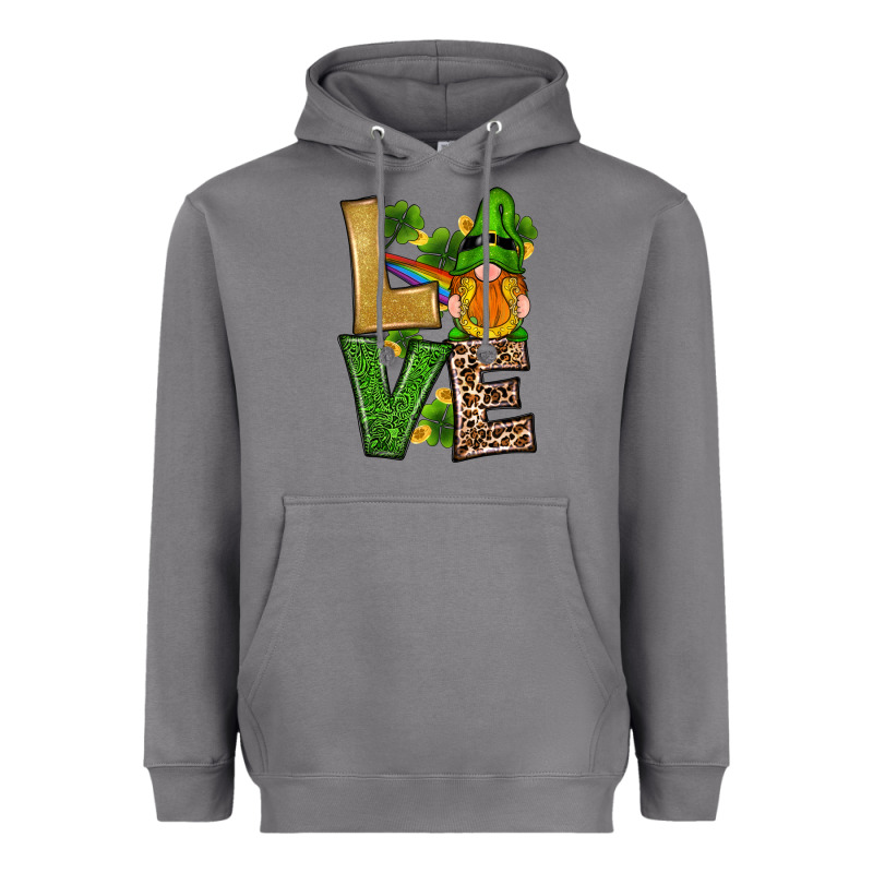 St Patricks Day Gnomes Shamrock Love Heavyweight Hoodie by RanaPortraitStore | Teevron