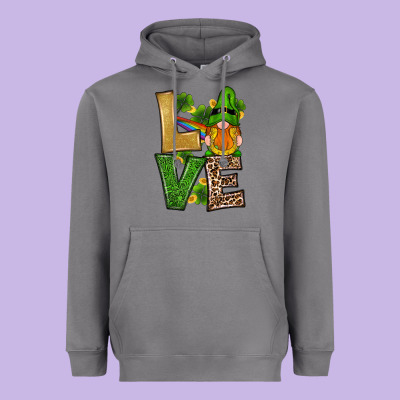 Heavyweight Hoodie st patricks day gnomes shamrock love