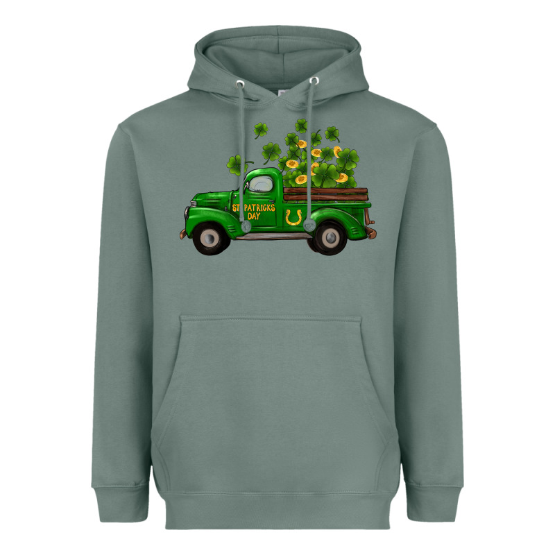 St Patricks Truck Shamrock Horseshoe Gold Heavyweight Hoodie by RanaPortraitStore | Teevron
