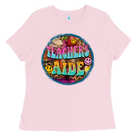 Bubblegum Pink western groovy teachers aide Ladies Tee - BarkalooDesign
