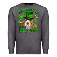 Charcoal Heather st.patrick's day my beagle is my lucky charm Premium Sweatshirt - RanaPortraitStore