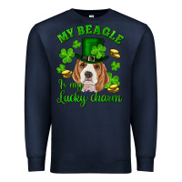 Navy st.patrick's day my beagle is my lucky charm Premium Sweatshirt - RanaPortraitStore
