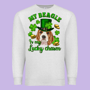 St.patrick's Day My Beagle Is My Lucky Charm Premium Sweatshirt Designed By Ranaportraitstore