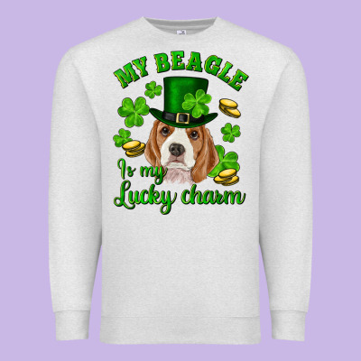 St.patrick's Day My Beagle Is My Lucky Charm Premium Sweatshirt Designed By Ranaportraitstore