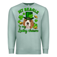 Seafoam st.patrick's day my beagle is my lucky charm Premium Sweatshirt - RanaPortraitStore