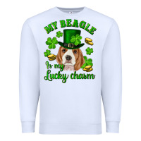 White st.patrick's day my beagle is my lucky charm Premium Sweatshirt - RanaPortraitStore