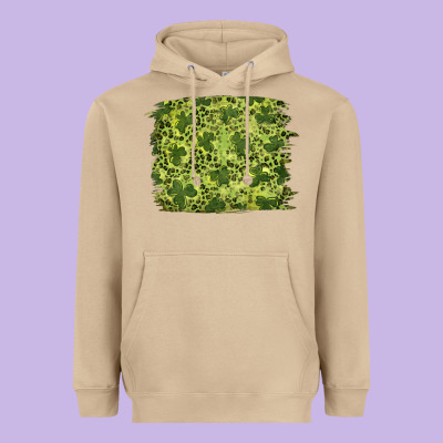 Heavyweight Hoodie st patricks day shamrock leopard background