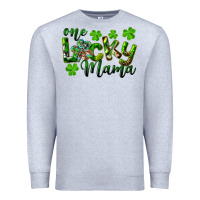 Heather Grey st. patrick's day one lucky mama Premium Sweatshirt - RanaPortraitStore