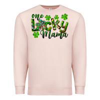 Pale Pink st. patrick's day one lucky mama Premium Sweatshirt - RanaPortraitStore