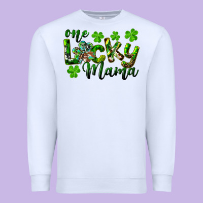 St. Patrick's Day One Lucky Mama Premium Sweatshirt Designed By Ranaportraitstore