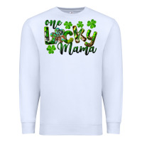 White st. patrick's day one lucky mama Premium Sweatshirt - RanaPortraitStore