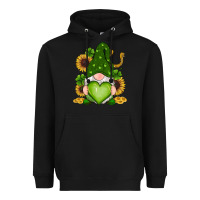 Black st patricks day shamrock sunflowers gnomes Heavyweight Hoodie - RanaPortraitStore