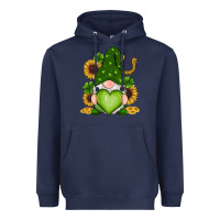 Navy st patricks day shamrock sunflowers gnomes Heavyweight Hoodie - RanaPortraitStore