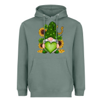Sage st patricks day shamrock sunflowers gnomes Heavyweight Hoodie - RanaPortraitStore