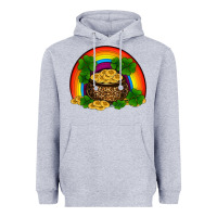 Heather Grey st patricks shamrock gold leopard rainbow Heavyweight Hoodie - RanaPortraitStore