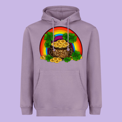 Heavyweight Hoodie st patricks shamrock gold leopard rainbow
