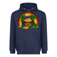 Navy st patricks shamrock gold leopard rainbow Heavyweight Hoodie - RanaPortraitStore