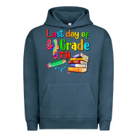 Pigment Midnight Navy last day of fourth grade Urban Hoodie - Artiststas