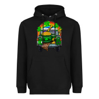 Black st patricks day truck with pot of gold horseshoe a Heavyweight Hoodie - RanaPortraitStore