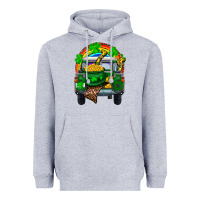 Heather Grey st patricks day truck with pot of gold horseshoe a Heavyweight Hoodie - RanaPortraitStore