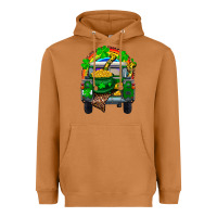 St Patricks Day Truck With Pot Of Gold Horseshoe A Heavyweight Hoodie | Teevron