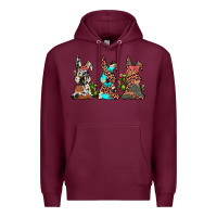 Burgundy leopard cowhide turquoise cactus bunny's Premium Hoodie - JahusDesignShop