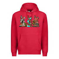 Cardinal leopard cowhide turquoise cactus bunny's Premium Hoodie - JahusDesignShop