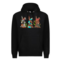Black leopard cowhide turquoise cactus bunny's Premium Hoodie - JahusDesignShop