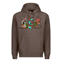 Coffee leopard cowhide turquoise cactus bunny's Premium Hoodie - JahusDesignShop
