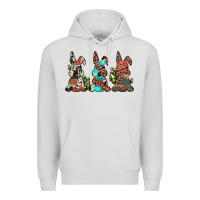 Dove Grey leopard cowhide turquoise cactus bunny's Premium Hoodie - JahusDesignShop