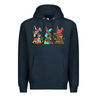 Navy leopard cowhide turquoise cactus bunny's Premium Hoodie - JahusDesignShop