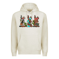 Oatmeal Heather leopard cowhide turquoise cactus bunny's Premium Hoodie - JahusDesignShop