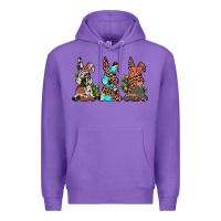 Purple leopard cowhide turquoise cactus bunny's Premium Hoodie - JahusDesignShop