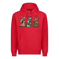 Red leopard cowhide turquoise cactus bunny's Premium Hoodie - JahusDesignShop