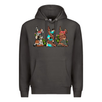 Smoke leopard cowhide turquoise cactus bunny's Premium Hoodie - JahusDesignShop