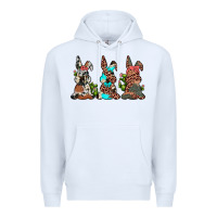 White leopard cowhide turquoise cactus bunny's Premium Hoodie - JahusDesignShop