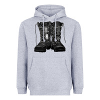 Heather Grey soldier boots Heavyweight Hoodie - RanaPortraitStore