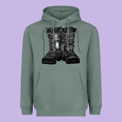 Heavyweight Hoodie soldier boots