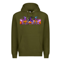 Army Green halloween witch gnomes libbey cup Premium Hoodie - BundleAndBundleShop